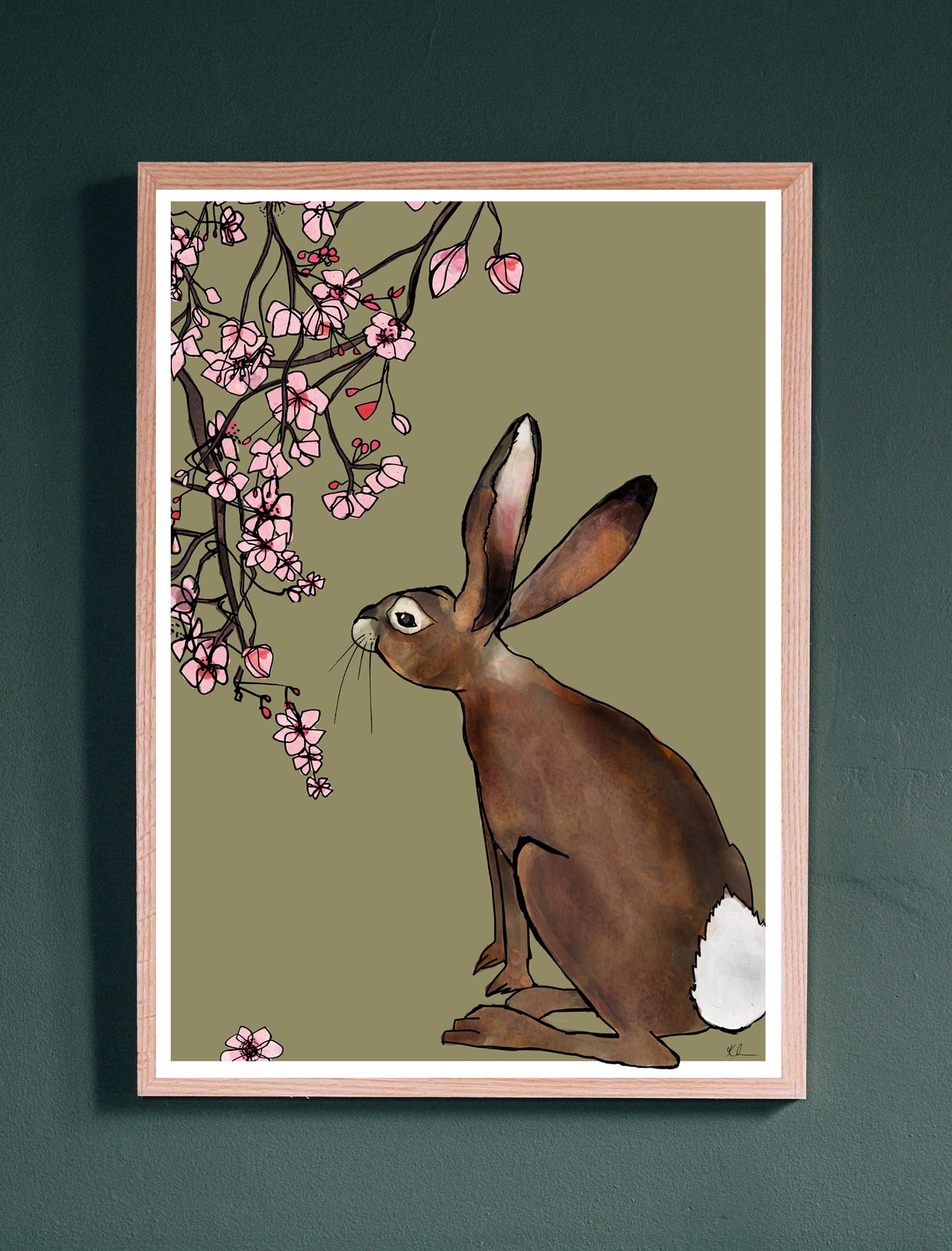 Personalised Spring Hare Print by Katie Cardew