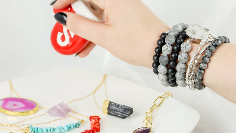 Black onyx multi-layered stacking bracelet, raw black tourmaline, amethyst gold plated choker necklace, raw black tourmaline silver ring