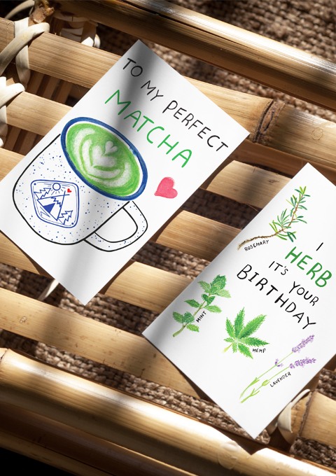 Eco Friendly Greeting Cards. Printed onto Consumer Post Waste Card