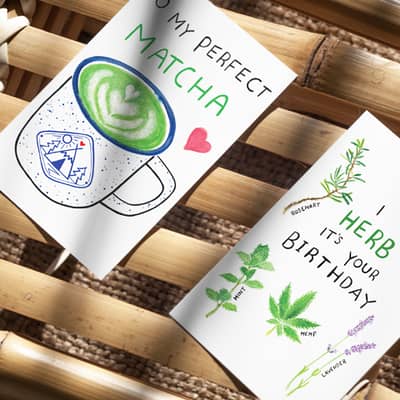 Eco Friendly Greeting Cards. Printed onto Consumer Post Waste Card