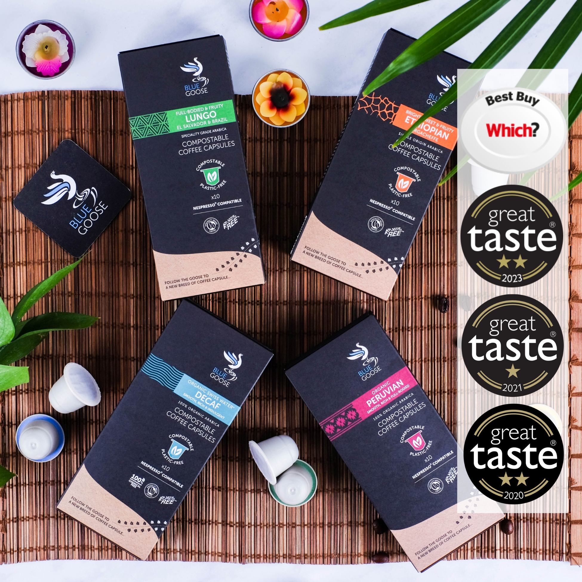 Blue Goose Best Buy Eco Coffee Capsules Great Taste Award 1 star 2 star coffee pods