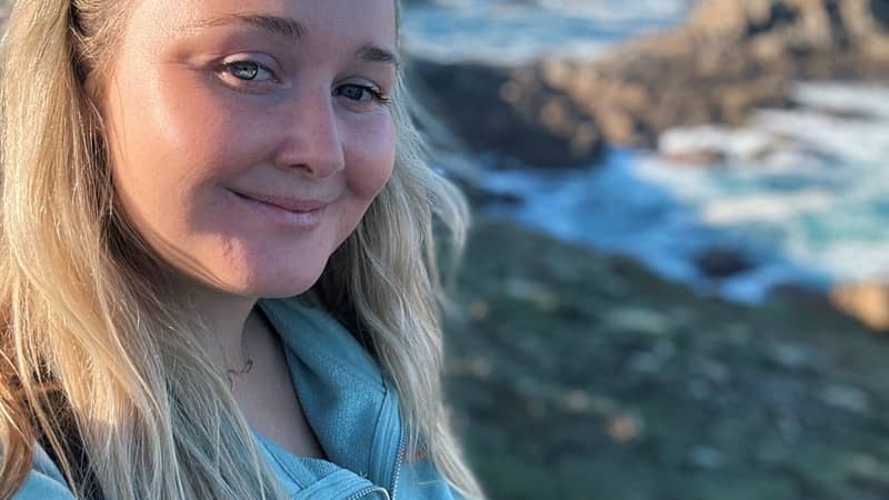 Sadie Hodgson beachcombing in Cornwall