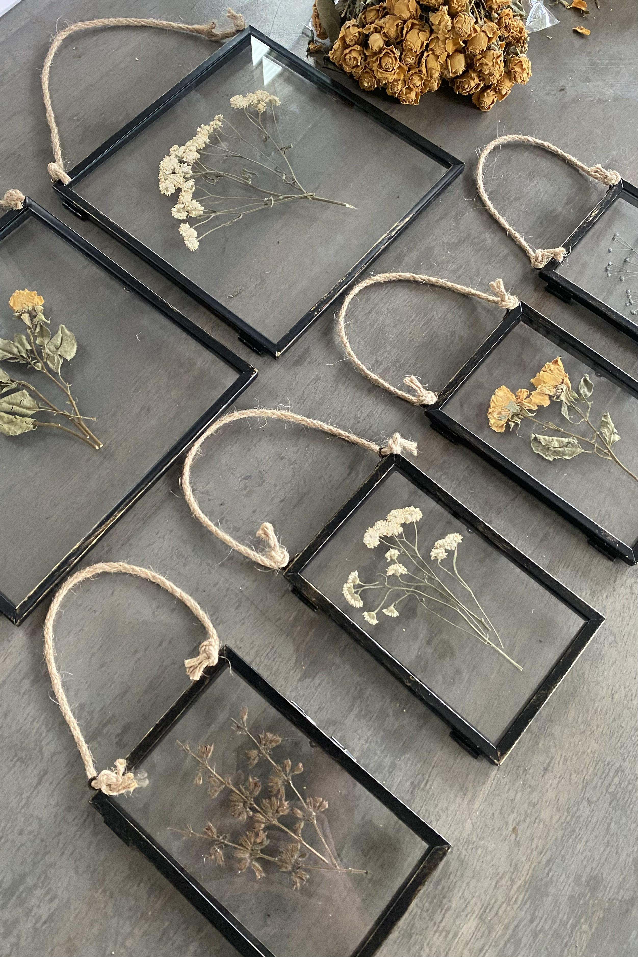 vintage pressed flower frame