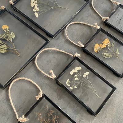 vintage pressed flower frame