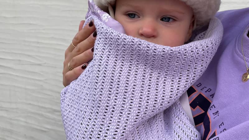 Luna Lilac Baby Blanket by Blankei.