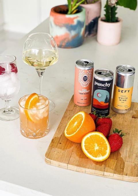 Canned Club drinks at home