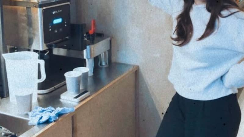 Founder with Coffee Machine