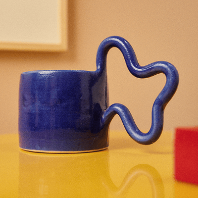 Handmade Wiggle Handle Mug