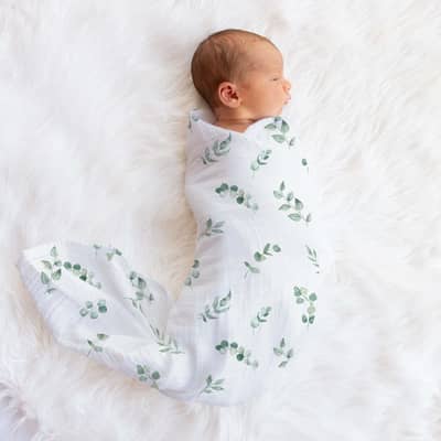 floral bamboo muslin swaddle