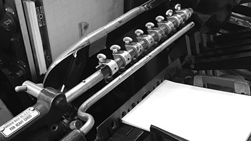 over the c letterpress printing