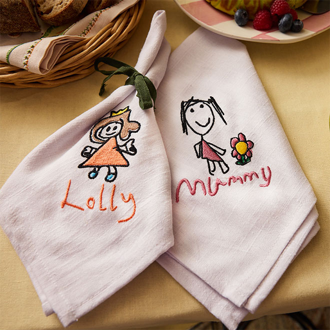 personalised embroidered napkins 