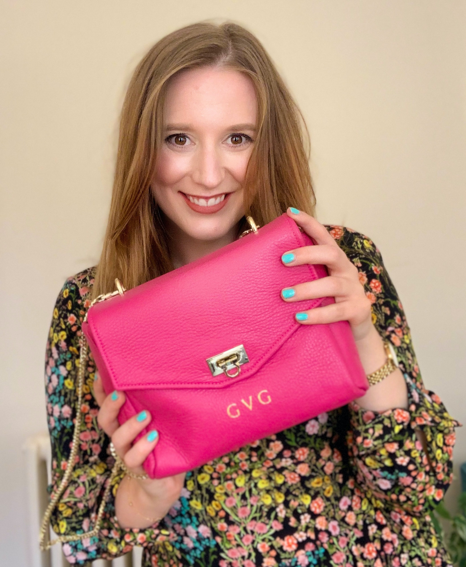 Leather Cross Body bag - Pink