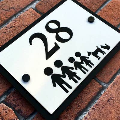 Stick Family Door Number Plaque