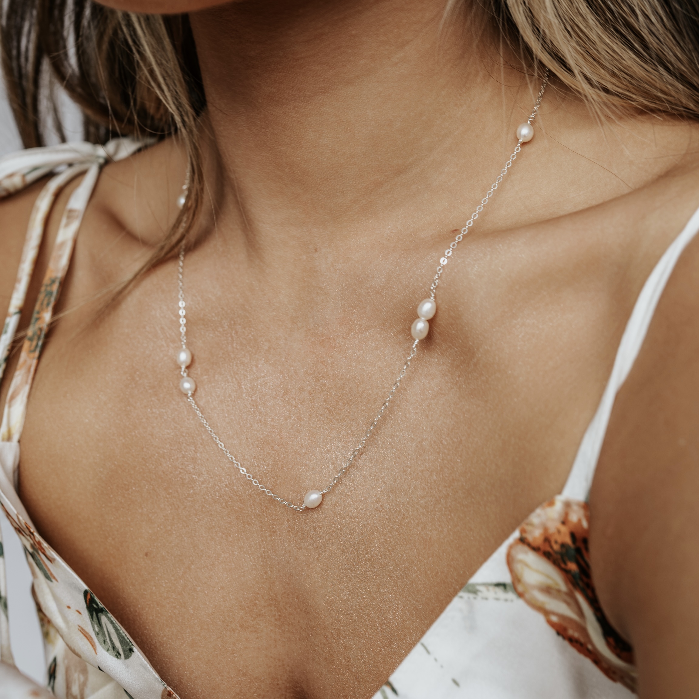 Freshwater Pearl Spaced Necklace