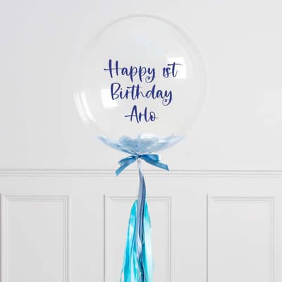 Baby Blue Tassel Rose Gold tassel Bubble Balloons