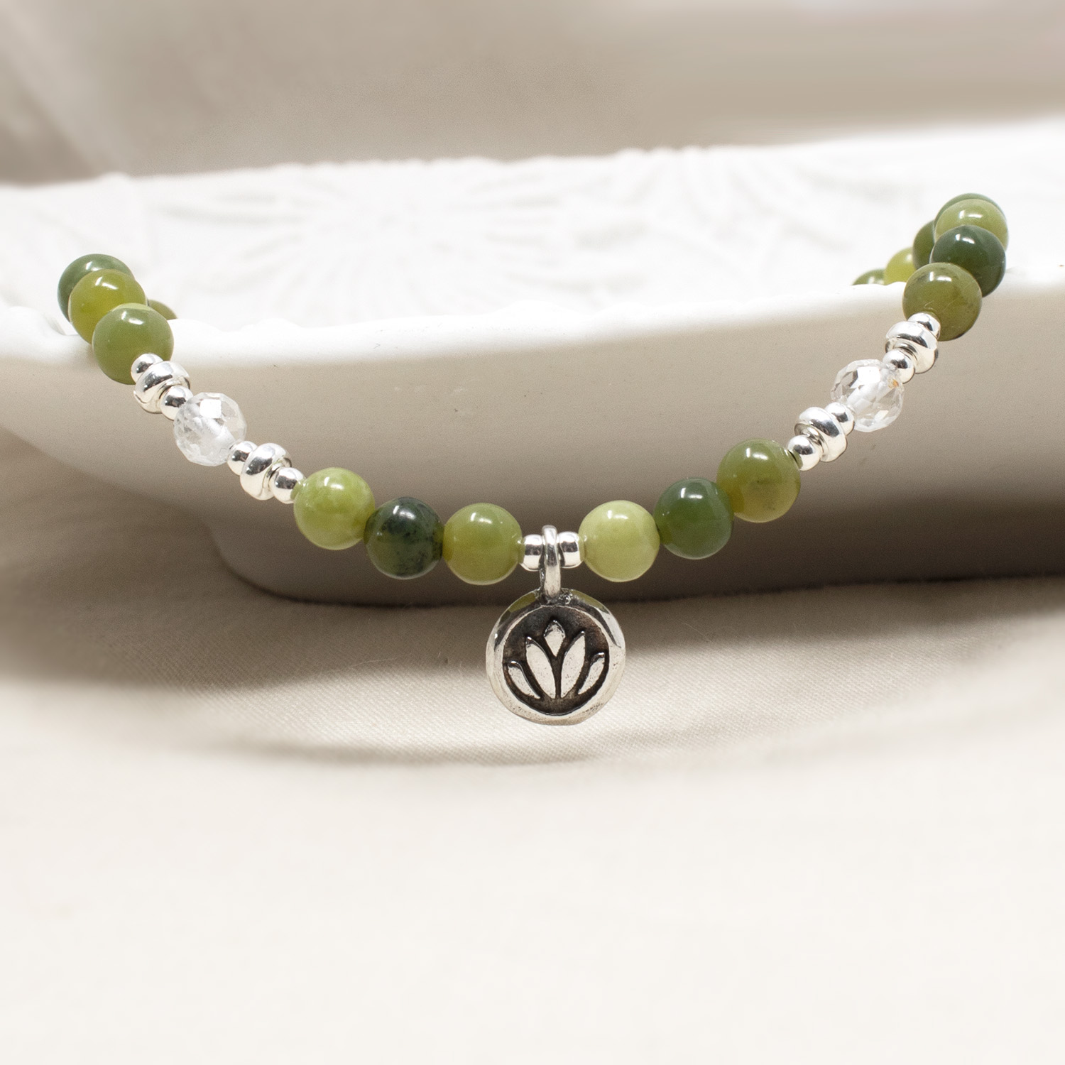 Jade Lotus Bracelet
