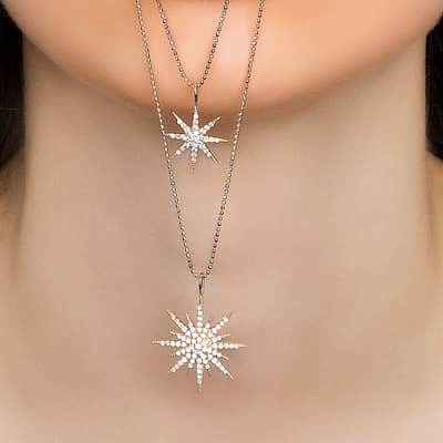 Mini & Maxi Supernova Pendants on Our Beluga Infinity Chain