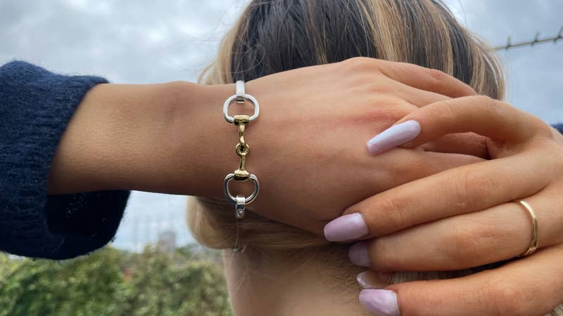 2 tone horse bit bracelet