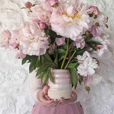Rebecca Ridley Ceramics Pink vase.