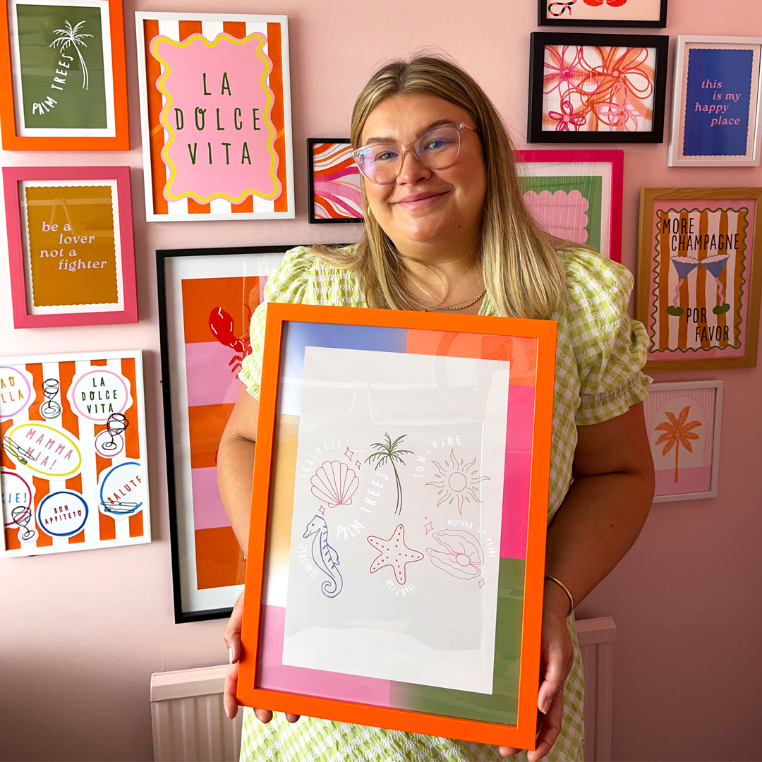 colourful gallery wall