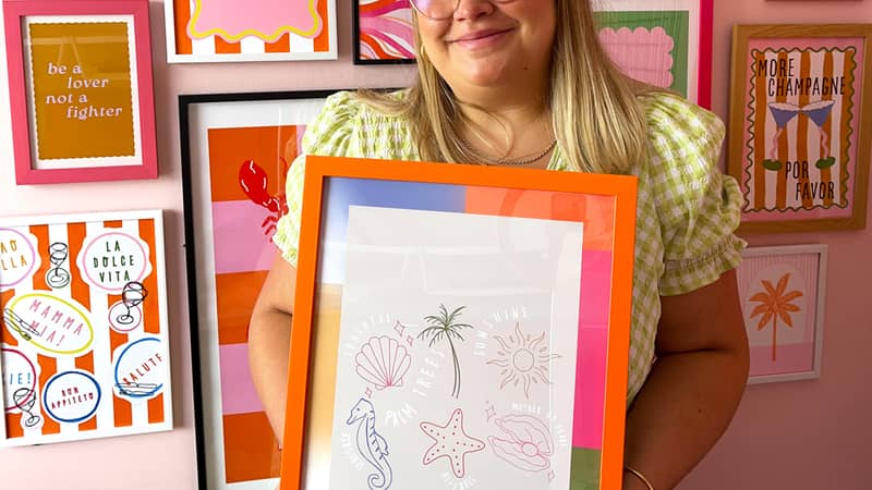 colourful gallery wall