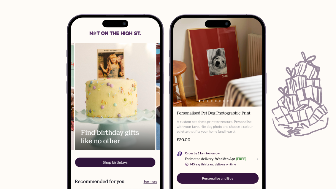 Not On The Highstreet mobile app