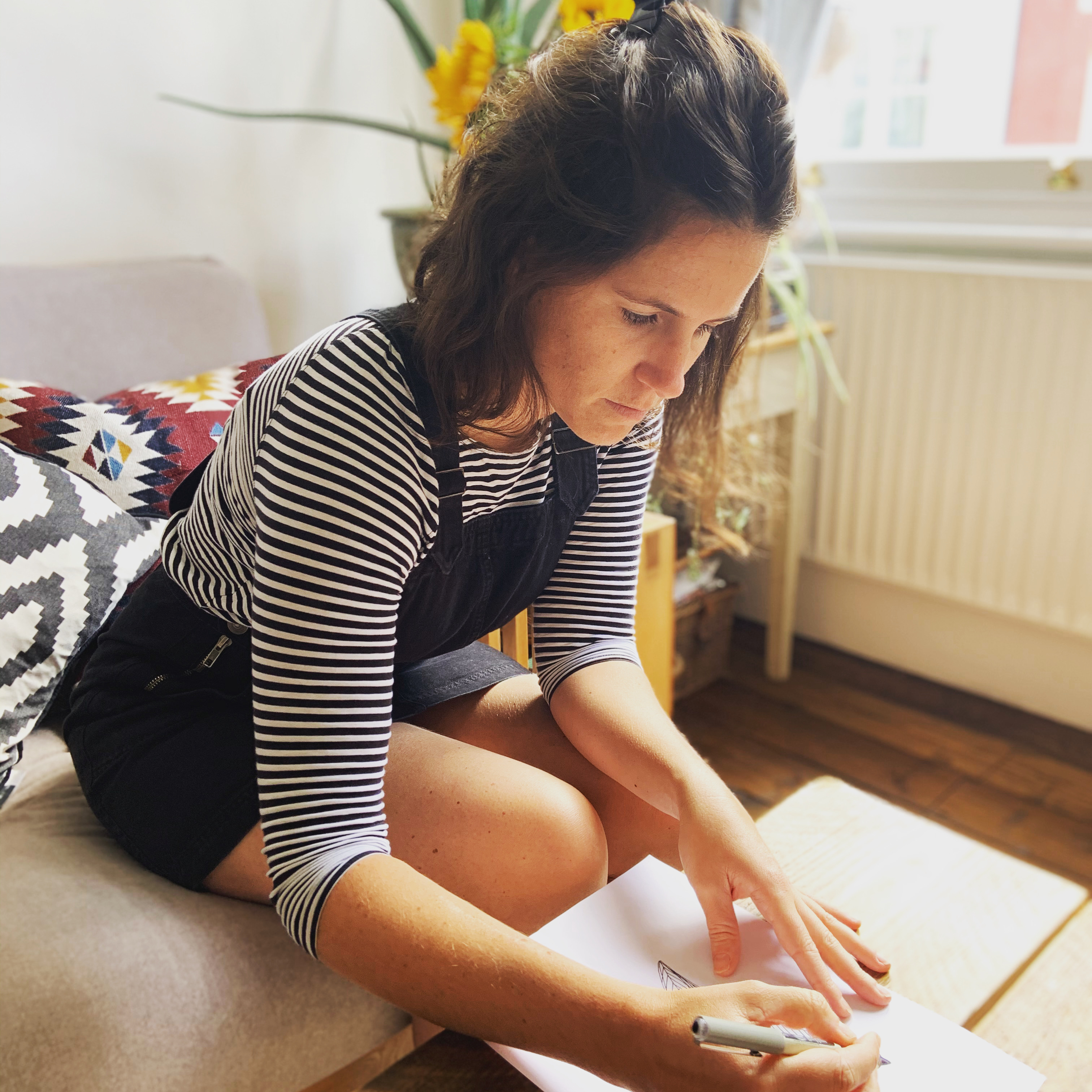 Me, drawing where ever there's a flat surface. 