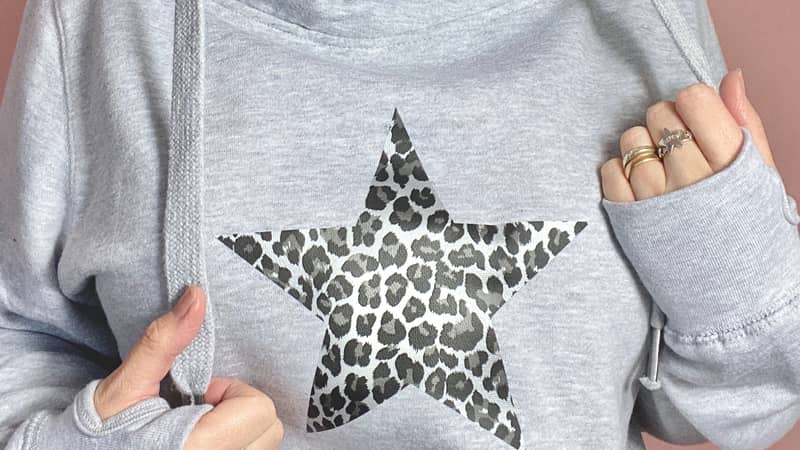 Leopard print star hoodie