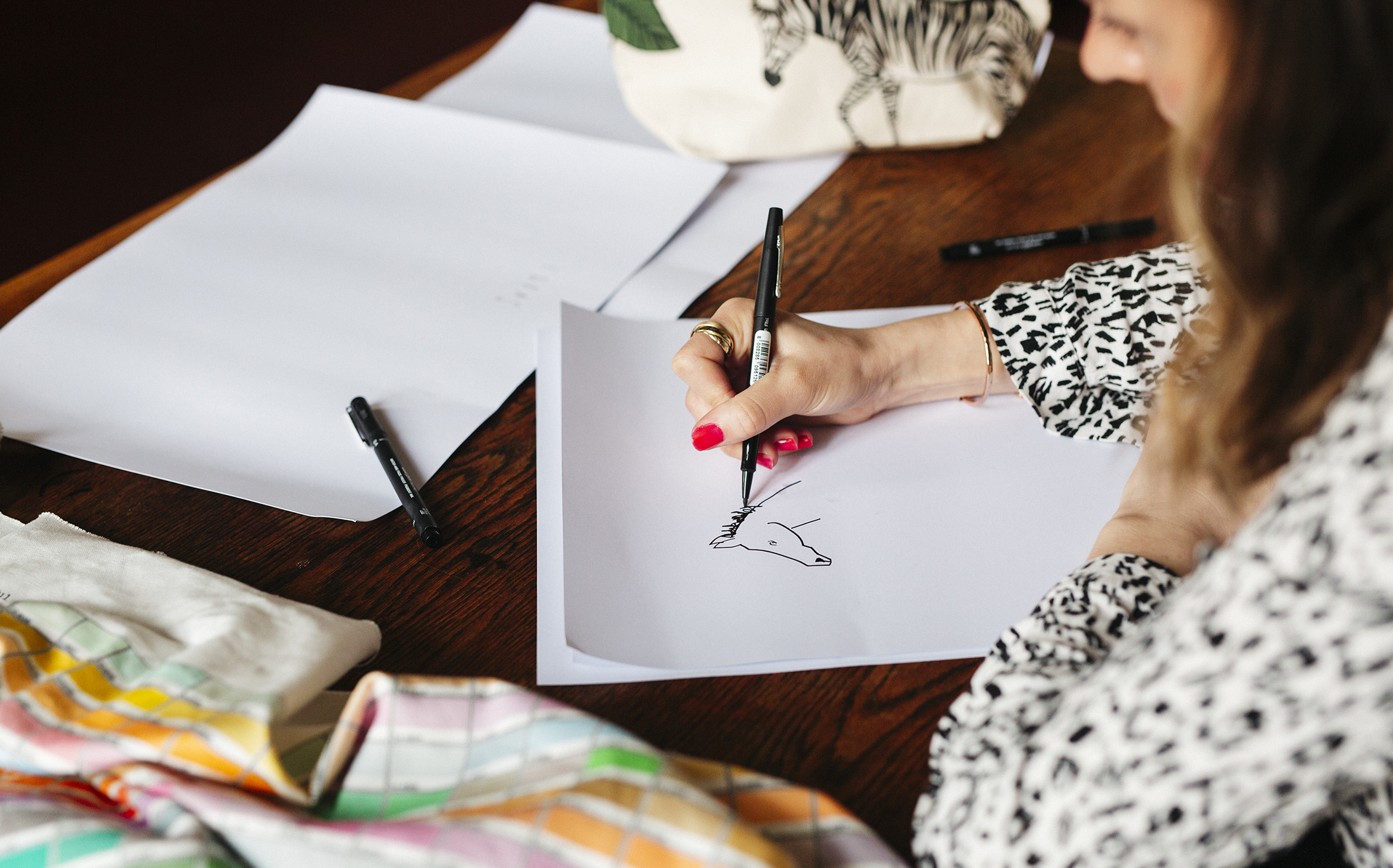 Katie Cardew illustrating