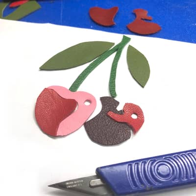 Hand cutting leather