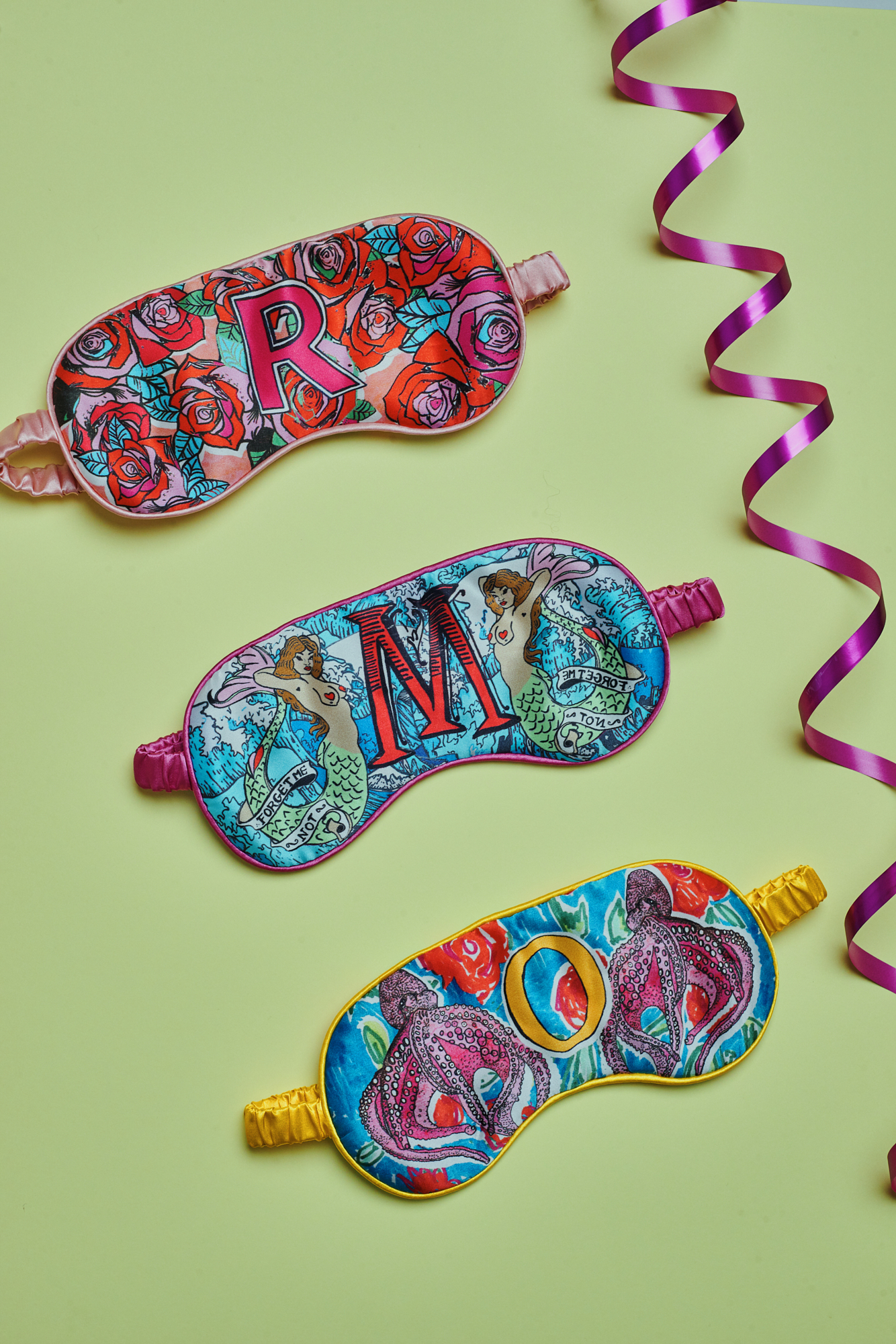 Alphabet Silk Eye Masks