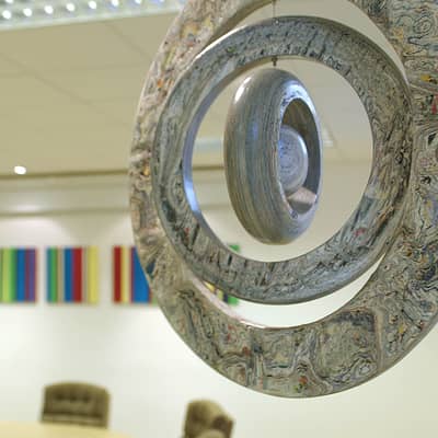 Installations. Boardroom. Corporate Art. Hannah Lobley. Paperwork.Recycled office paper.