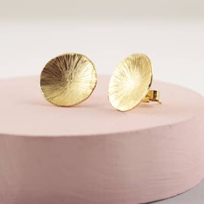 Organice Disc Statement Stud Earrings