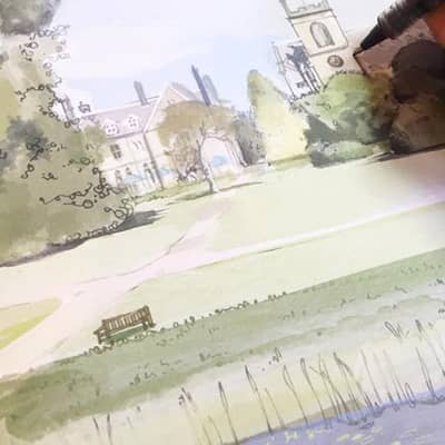 Personalised wedding venue portrait