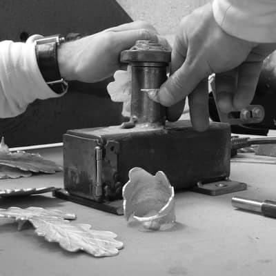 Our Oak leaf napkin ring bending jig