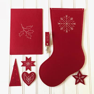 Felt Christmas stockings and decorations
