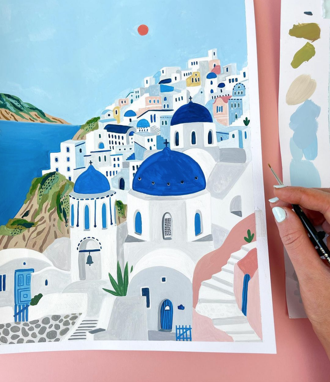 Santorini Painting