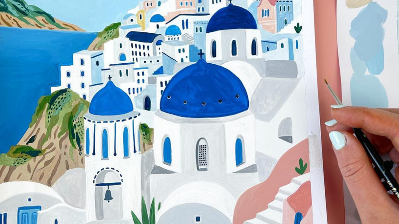 Santorini Painting