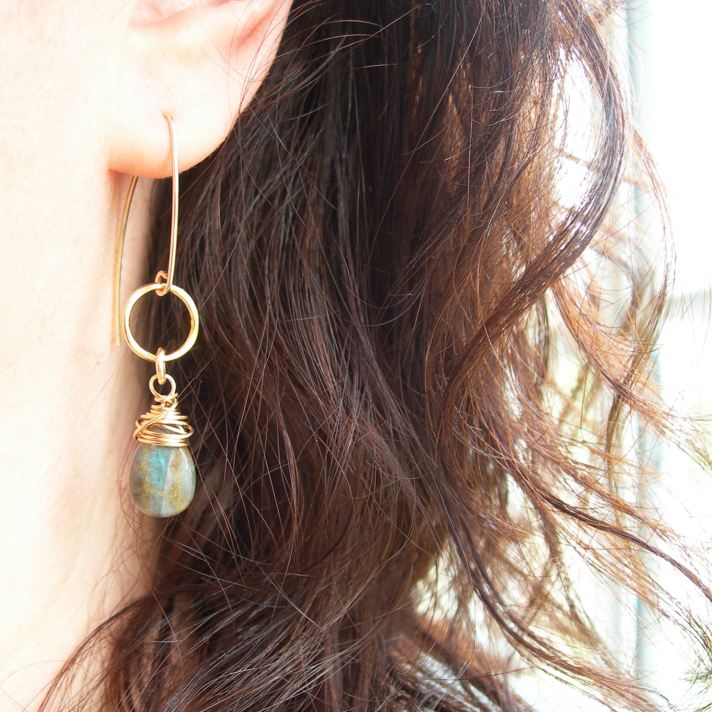 Aurora Labradorite Earrings by Hazey Designs