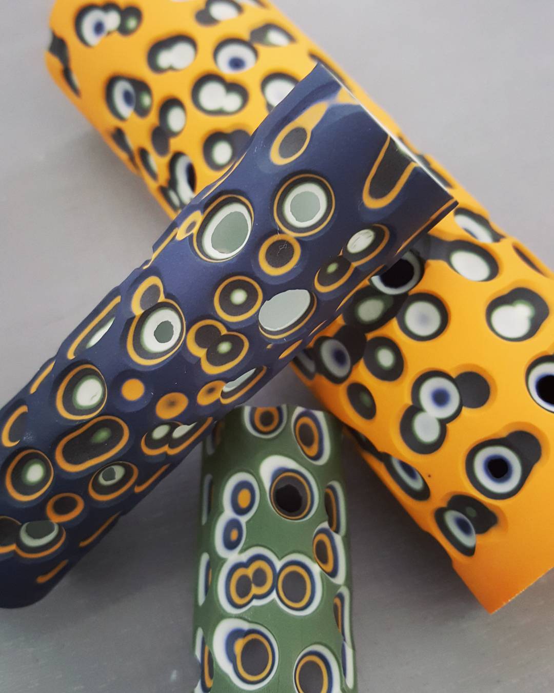 Colourful porcelain tube vases