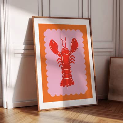 colourful lobster print