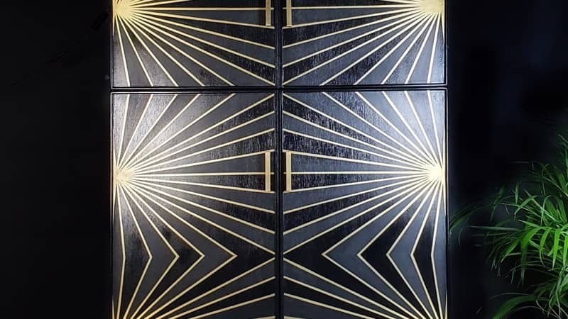 Black_Gold_geometric_vintage_drinks_cabinet_upcycled_Done_Up_North