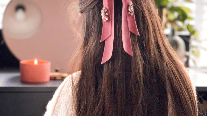 jewelled velvet hair bow