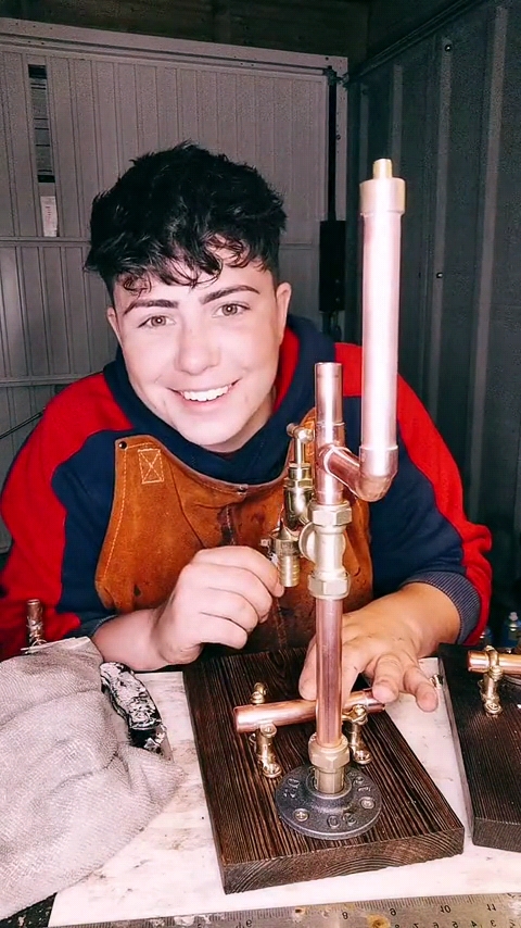 copper pipe drink dispenser the brass one