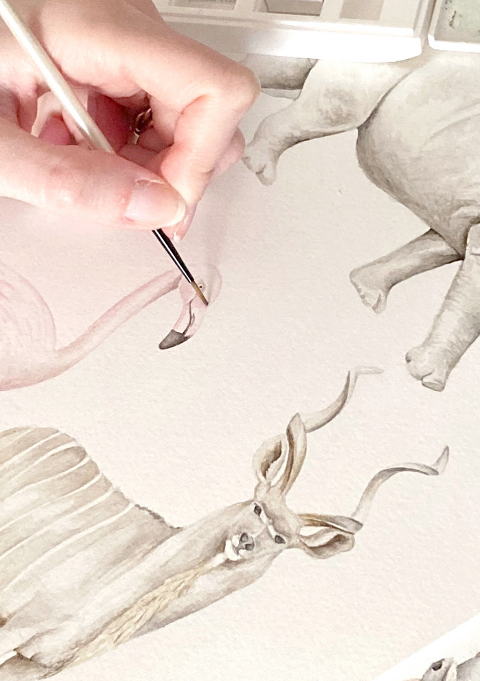 The home of hand painted animals and beautiful pastel colours Flamingo and Bear