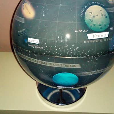 A beautiful light up globe of our Solar System