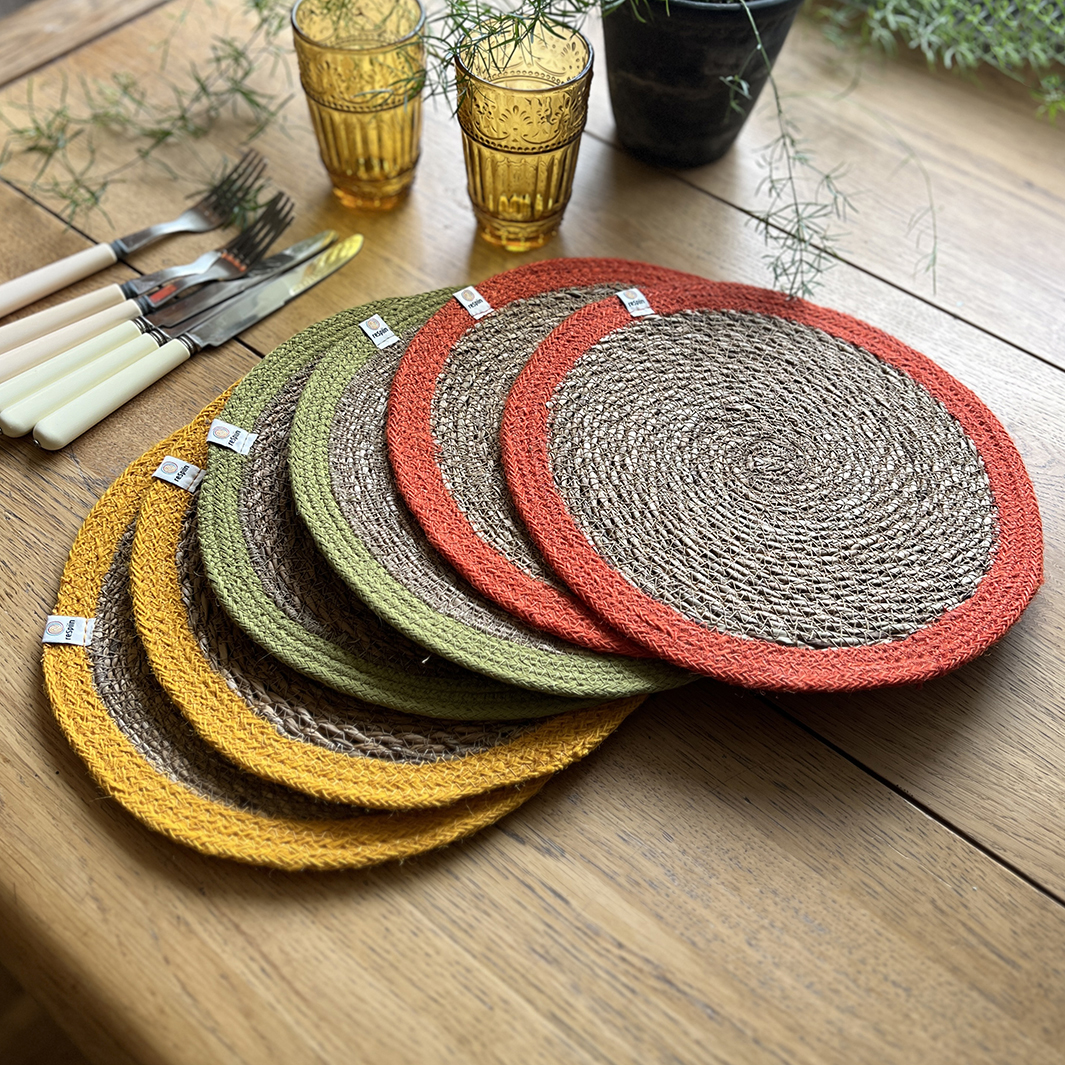 ReSpiin Jute & Seagrass Tablemats And Coasters