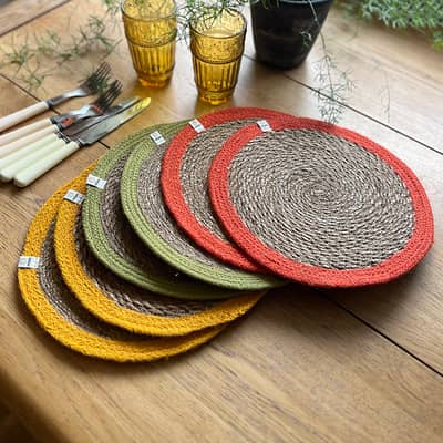 ReSpiin Jute & Seagrass Tablemats And Coasters