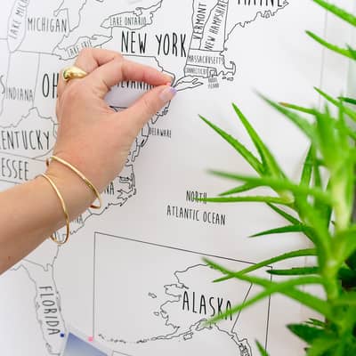 Louisa Elizabeth_Travel Map Poster Print_ The Big Wide World Map