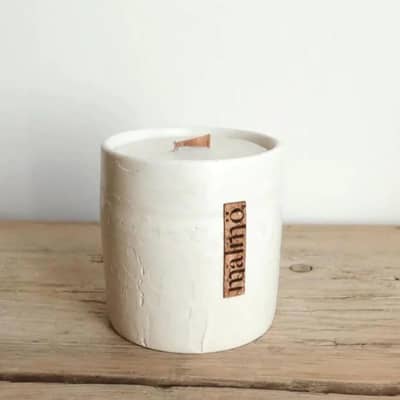 Malmo Neutral 'Lace' Effect Over Layer Refillable Candle Pot